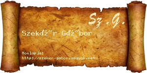 Szekér Gábor névjegykártya